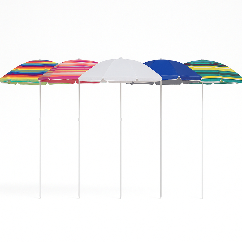 Guarda Sol 2,40m Estampado Importway Nylon Reforçado Para Praia Piscina Jardim Camping E Lazer