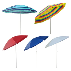 Guarda Sol 2,40m Articulado Importway Nylon Reforçado Para Praia Piscina Jardim E Camping Portátil