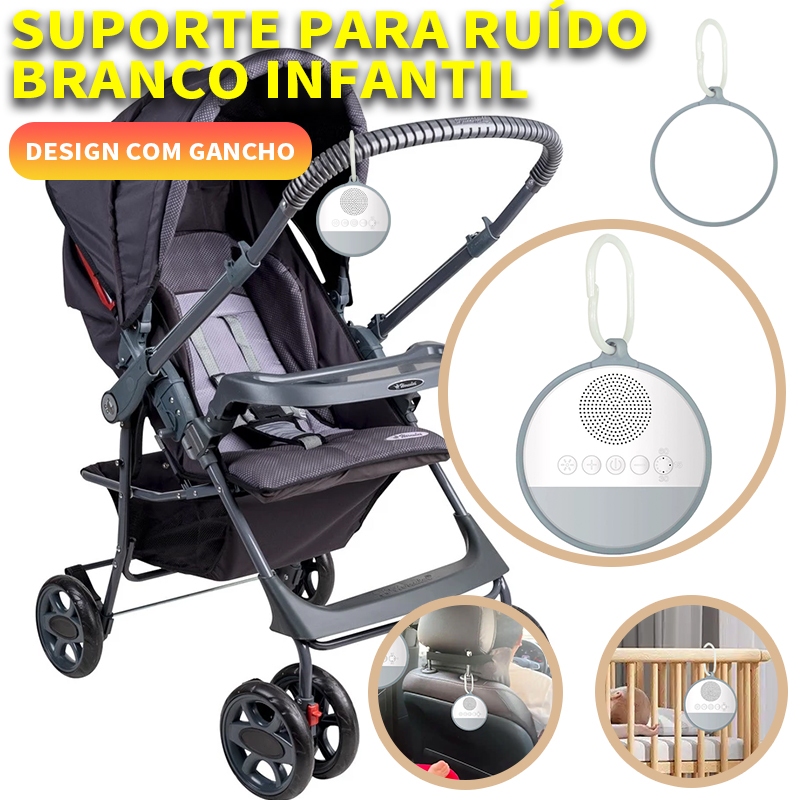 ???Design do Suporte com Gancho para Aparelho de Ruído Branco Infantil Para carrinho de bebê, berço e mochila