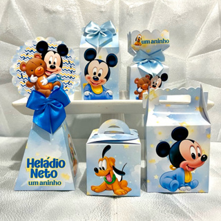 Kit Personalizados Mickey Baby de pijama para Festa Infantil Mimo/ Papelaria/ Caixinhas/ aniversário em Oferta na Shopee