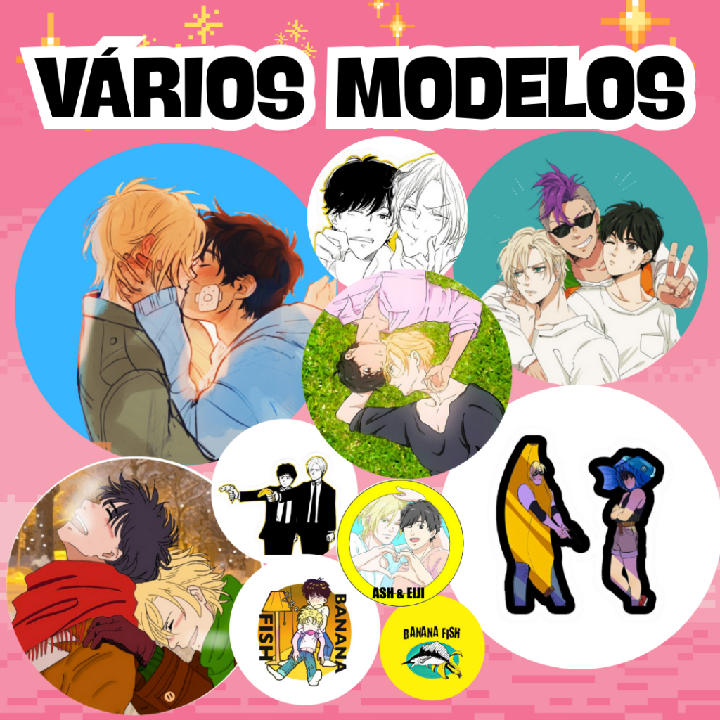 BANANA FISH YAOI BL- Bottons 4,5 cm  - ANIME - Bottom/botton - Boton - Broche alfinete - Pin
