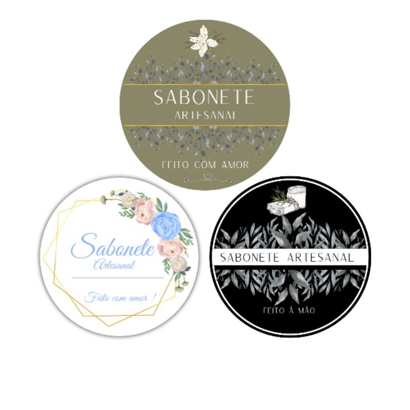 60 Etiquetas Adesivas Para Sabonete Artesanal 5x5cm em Oferta na Shopee