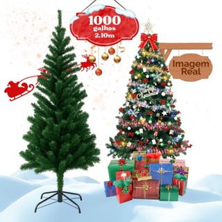 Árvore De Natal 2,10m Tradicional 1000 Galhos Verde Grande Pinheiro Canadense Luxo Cheia Kizumba em Oferta na Shopee