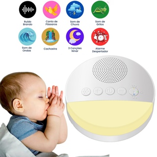 Máquina de ruído branco para crianças, USB Recarregável luz noturna,Sleep Sound Player em Oferta na Shopee