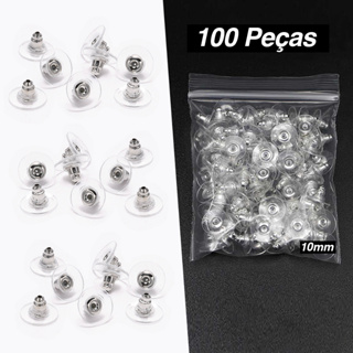 Tarraxa Brinco Sutiã De Orelha Prata - 100 Pçcs em Oferta na Shopee