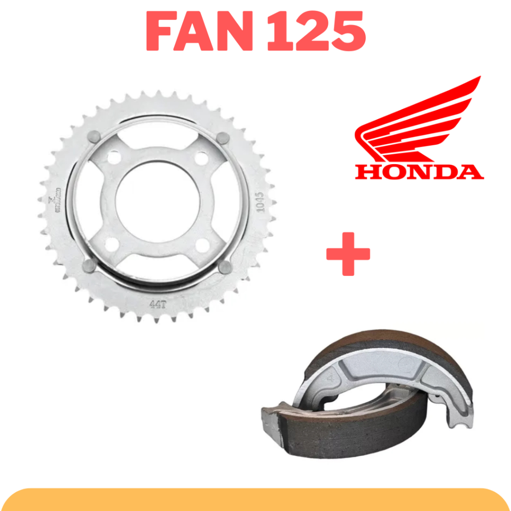 Kit Relacao Tracao Transmissao Cg Titan Fan 125 2009 A 2017 + PATINS FREIO em Oferta na Shopee