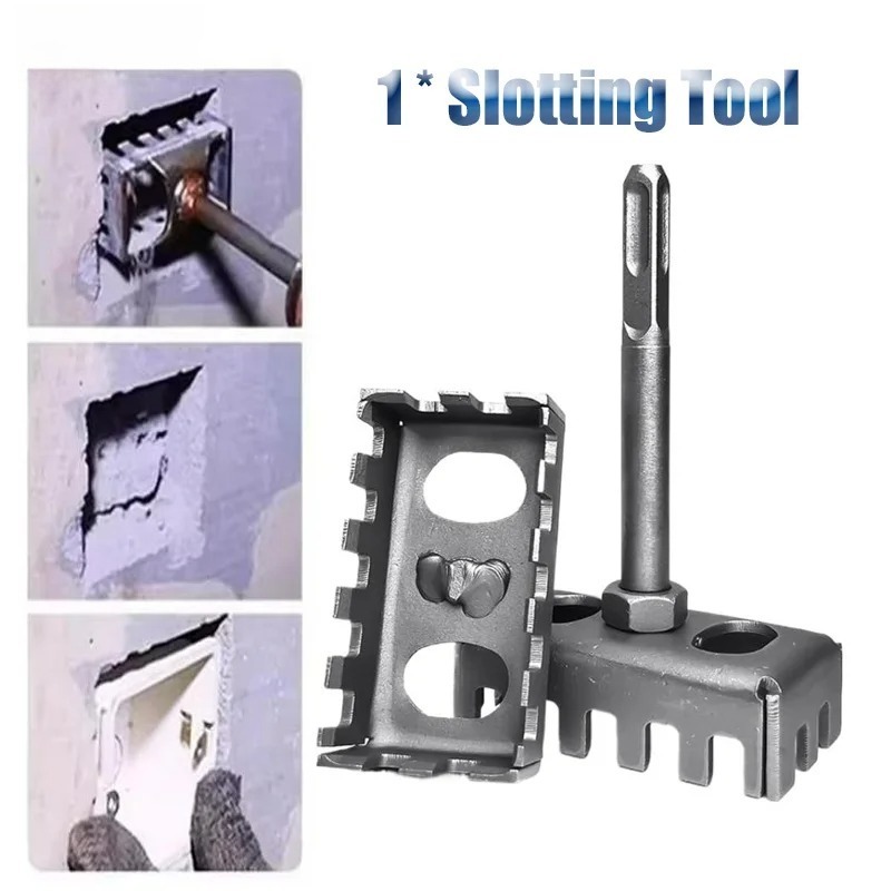 Ferramenta de entalhe quadrado broca buraco abridor de elétrico eletricista parede entalhe instalação soquete ferramenta