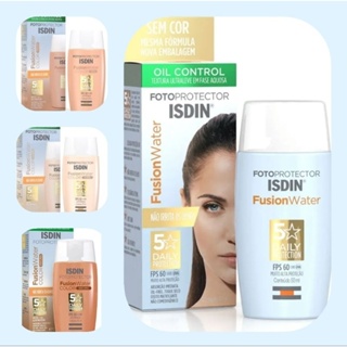 50ml Protetor Solar Facial Isdin Fotoprotector Fusion Water 5 Stars Escolha a Cor FPS60/FPS50 Proteção Diária Número 1 em Oferta na Shopee