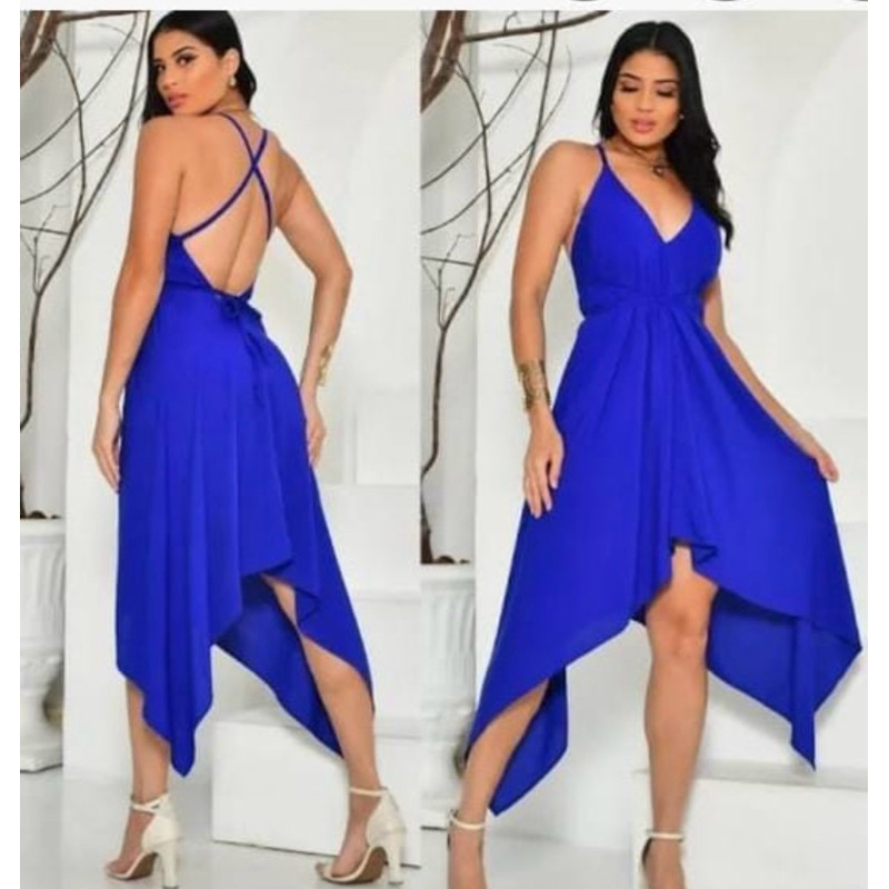 Vestido Lenço Feminino Envelope Alcinhas Com Pontas Tecido Duna Soltinho Tipo indiano Verão
