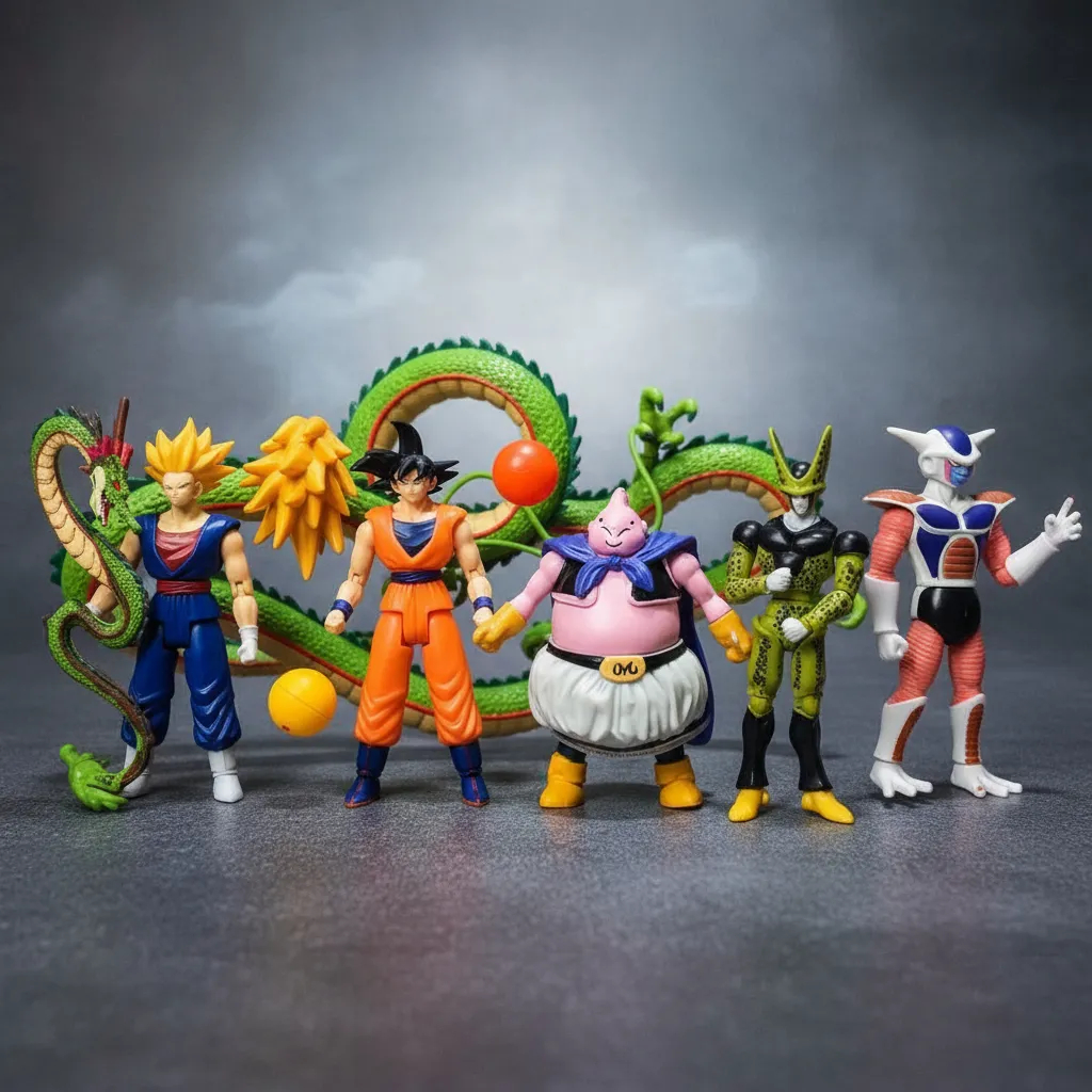 Kit 5 Bonecos Dragon Ball Z Super Articulados 14cm  Goku Vegeta Majin Boo Cell e Freeza em Oferta na Shopee