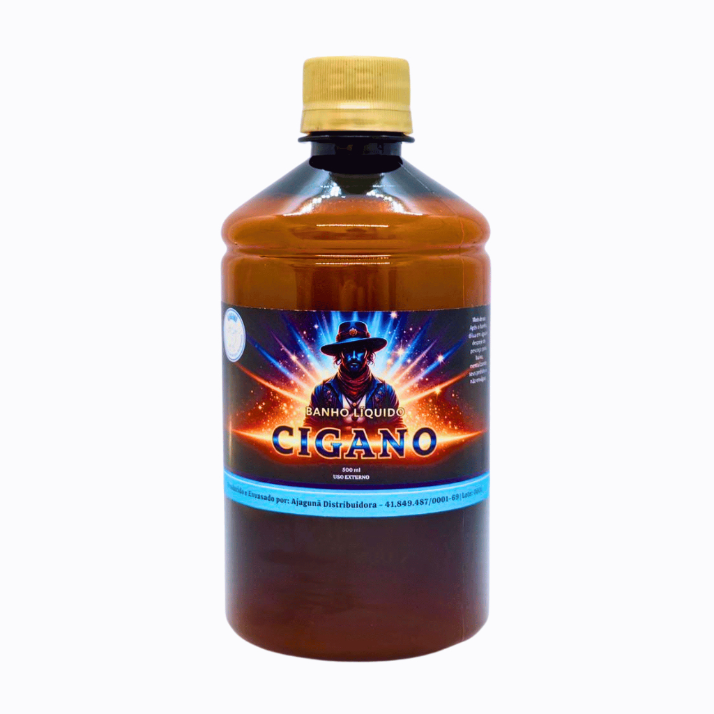 Banho Líquido Cigano 500ml Energia Cigana Prosperidade Amor Proteção e Limpeza Espiritual.