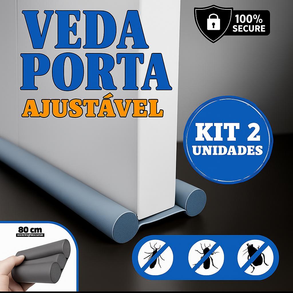 Kit 2 Protetor de Porta Veda Porta Impermeavel Proteçao Dupla Ajuste 80cm