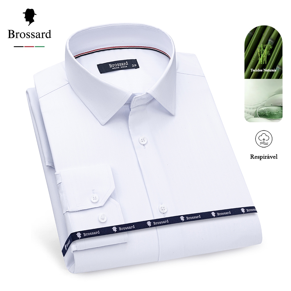 Camisa Social Masculina Manga Longa Resfriamento Prolongado, Não Amassa, Várias Cores para Escolha em Oferta na Shopee