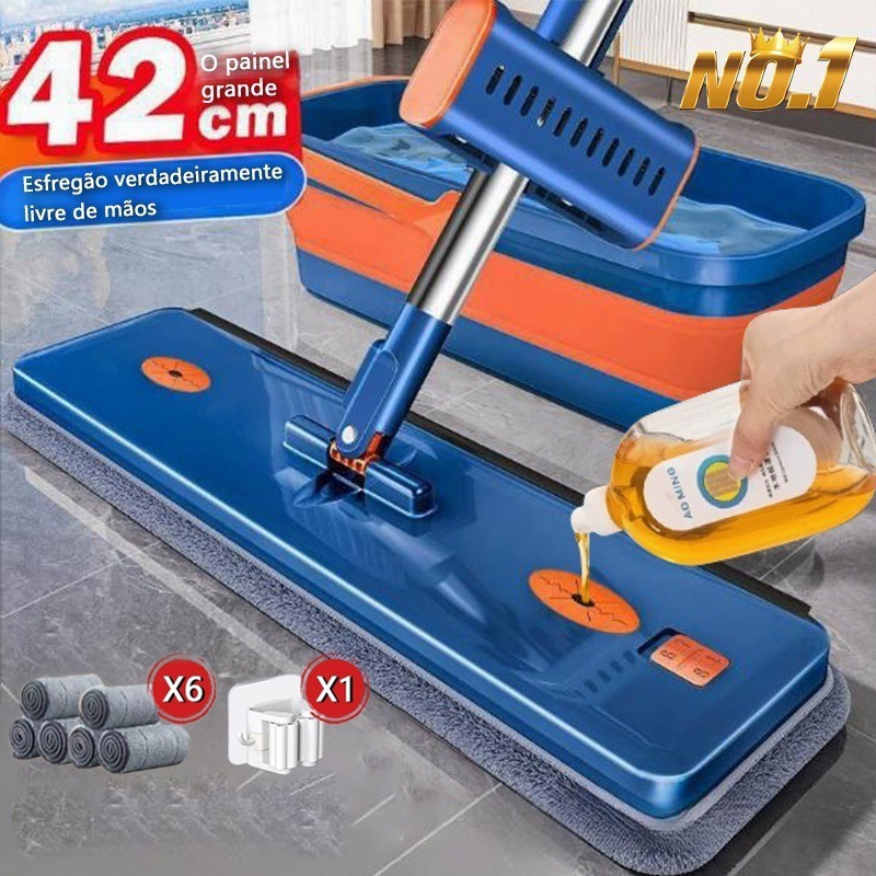 9 Kit de Limpeza Mop + balde + 6 refis de mop S10