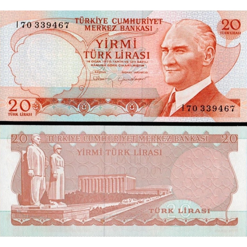 Cédula Turquia 20 Lira Fe