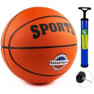 KIT BOLA DE BASQUETE TAMANHO OFICIAL PRO 7 COM BOMBA DE AR