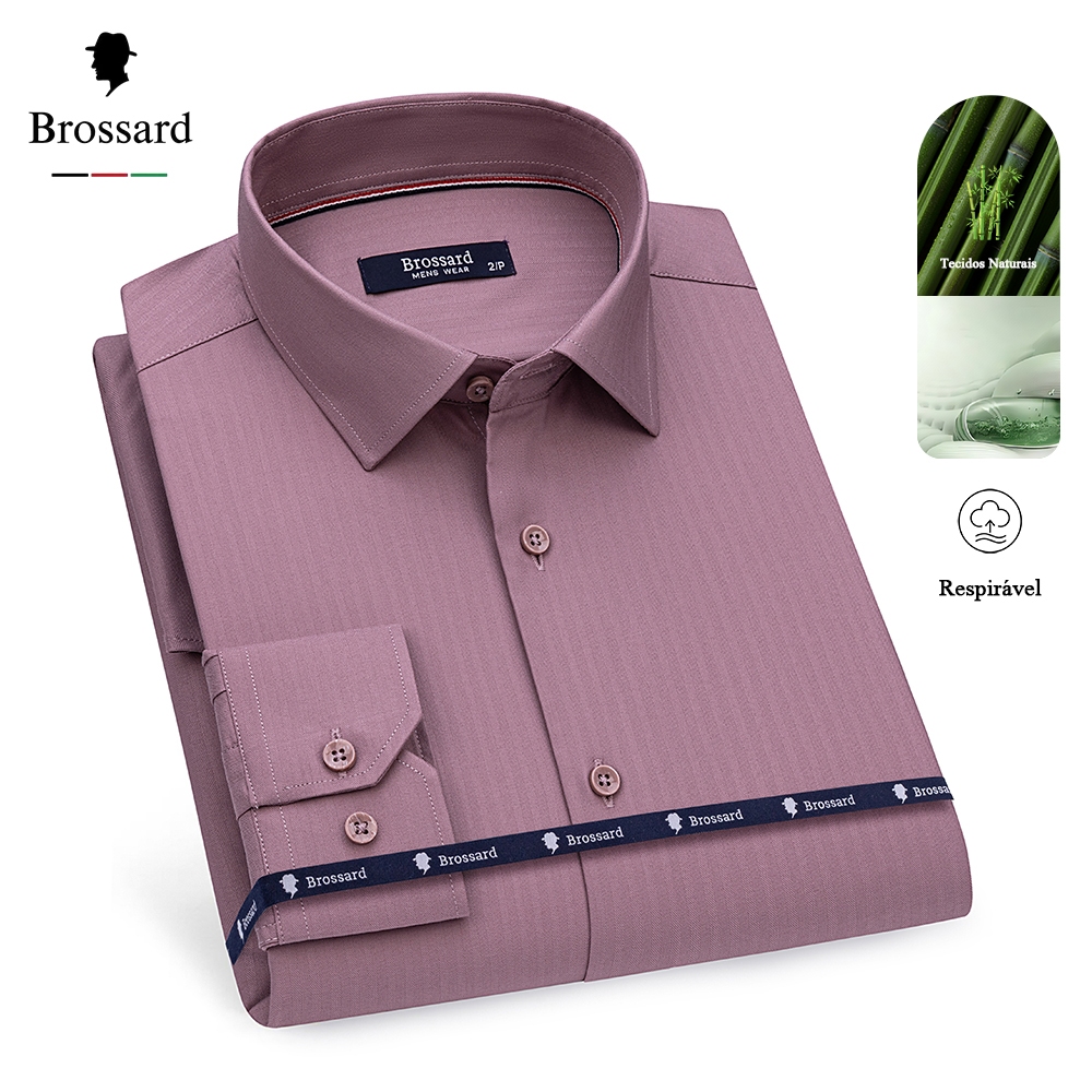 Camisa Social Masculina Fibra de Bambu - Anti-odor, Não Amassa, Ideal Para Ocasiões Profissionais em Oferta na Shopee