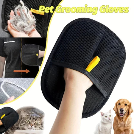 Luvas de Depilação Eletrostática para Animais de Estimação – Escova Bidirecional para Remover Pelos de Gato e Cachorro em Oferta na Shopee