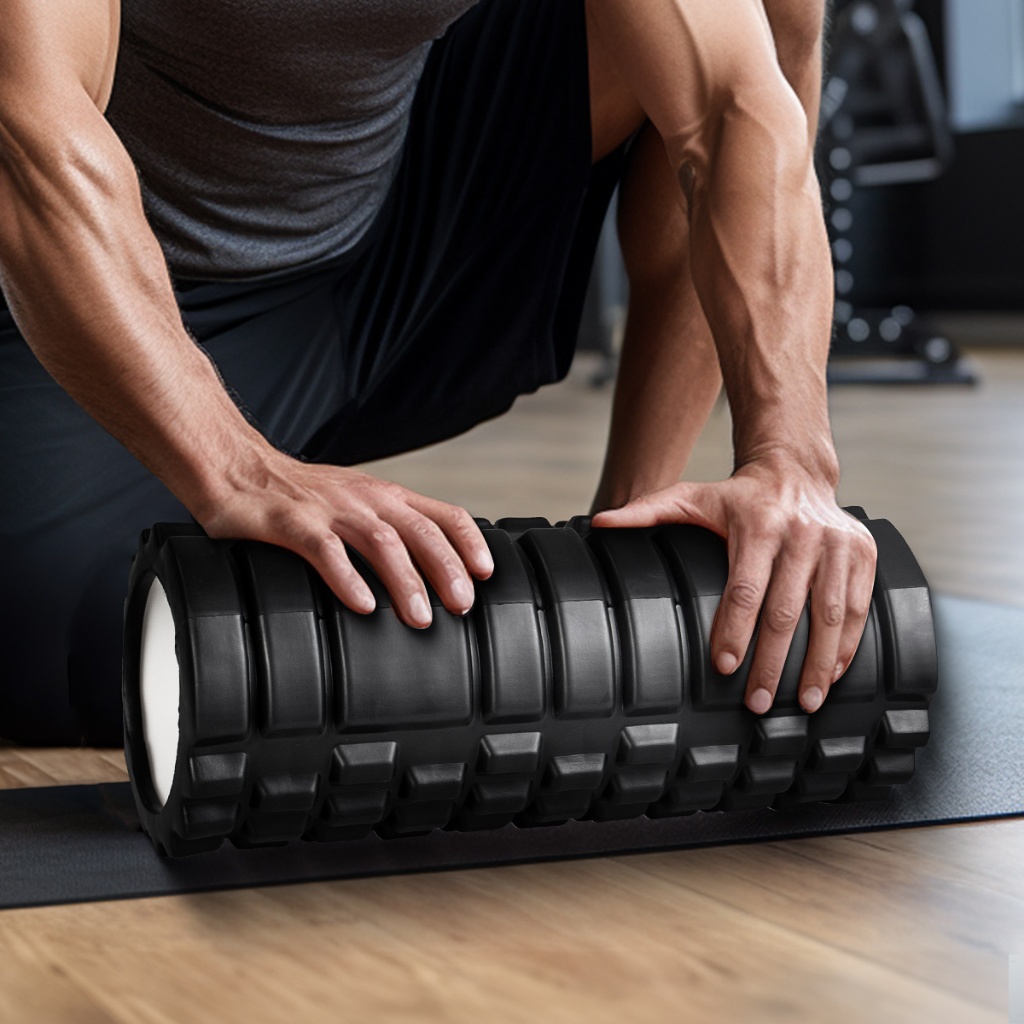 Imagem Rolo de Massagem Foam Roller para Liberação Miofascial – Alívio Muscular, Yoga, Pilates e Exercícios em Casa