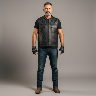 Colete de Couro Legítimo First Racer Legend Motociclista 100% Bovino Direto da Fábrica em Oferta na Shopee