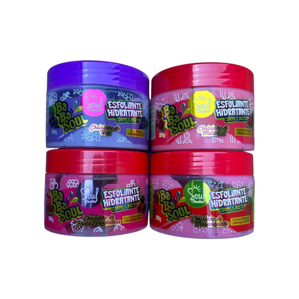 Esfoliante Corporal Facial Soul Cosméticos Varias Fragrâncias Melancia Tutti Frutti Melancia Morango Uva