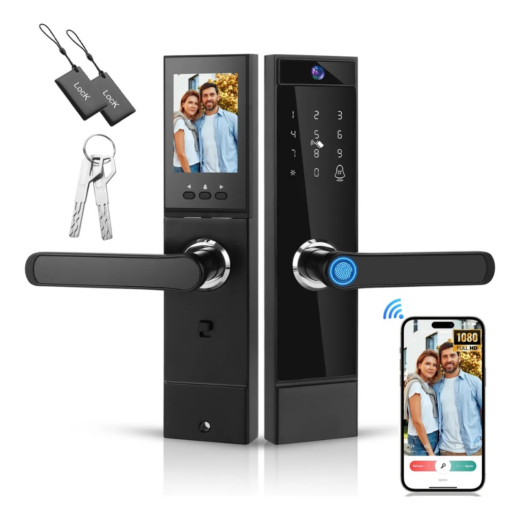 Fechadura Eletronica Digital Biometria Com Câmera+Wi-Fi Tuya em Oferta na Shopee