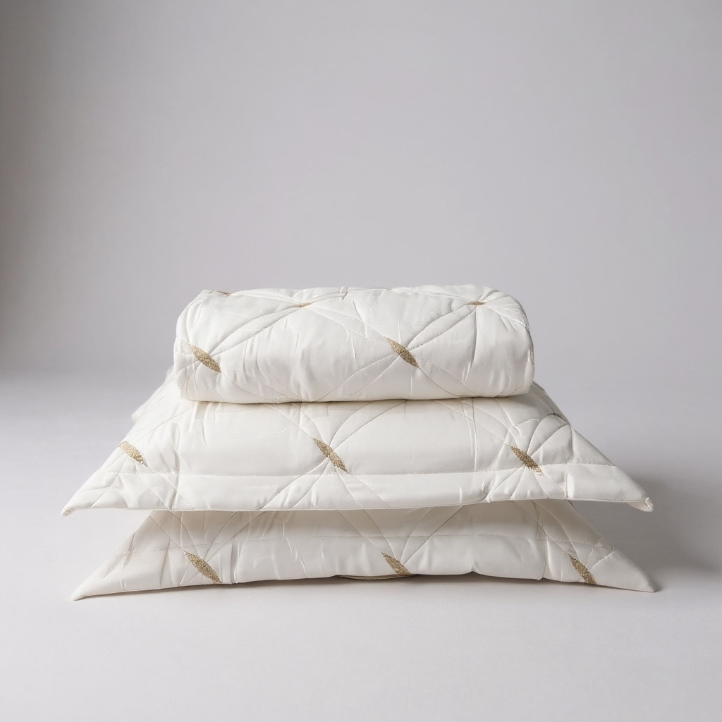 Kit/Jogo Cobre Leito QUEEN 3 Peças 200 Fios - 1 Colcha 2 Porta Travesseiros - Jogo De Cama Bordado Decorativo Cama Posta