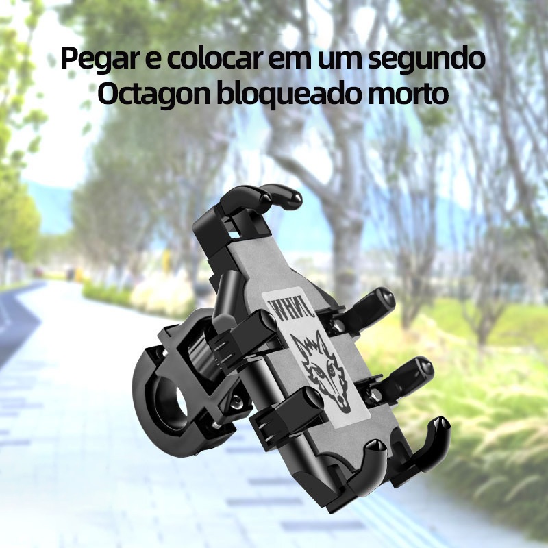 Suporte de Celular Antichoque 360° para Moto/Bicicleta – Fixação Forte