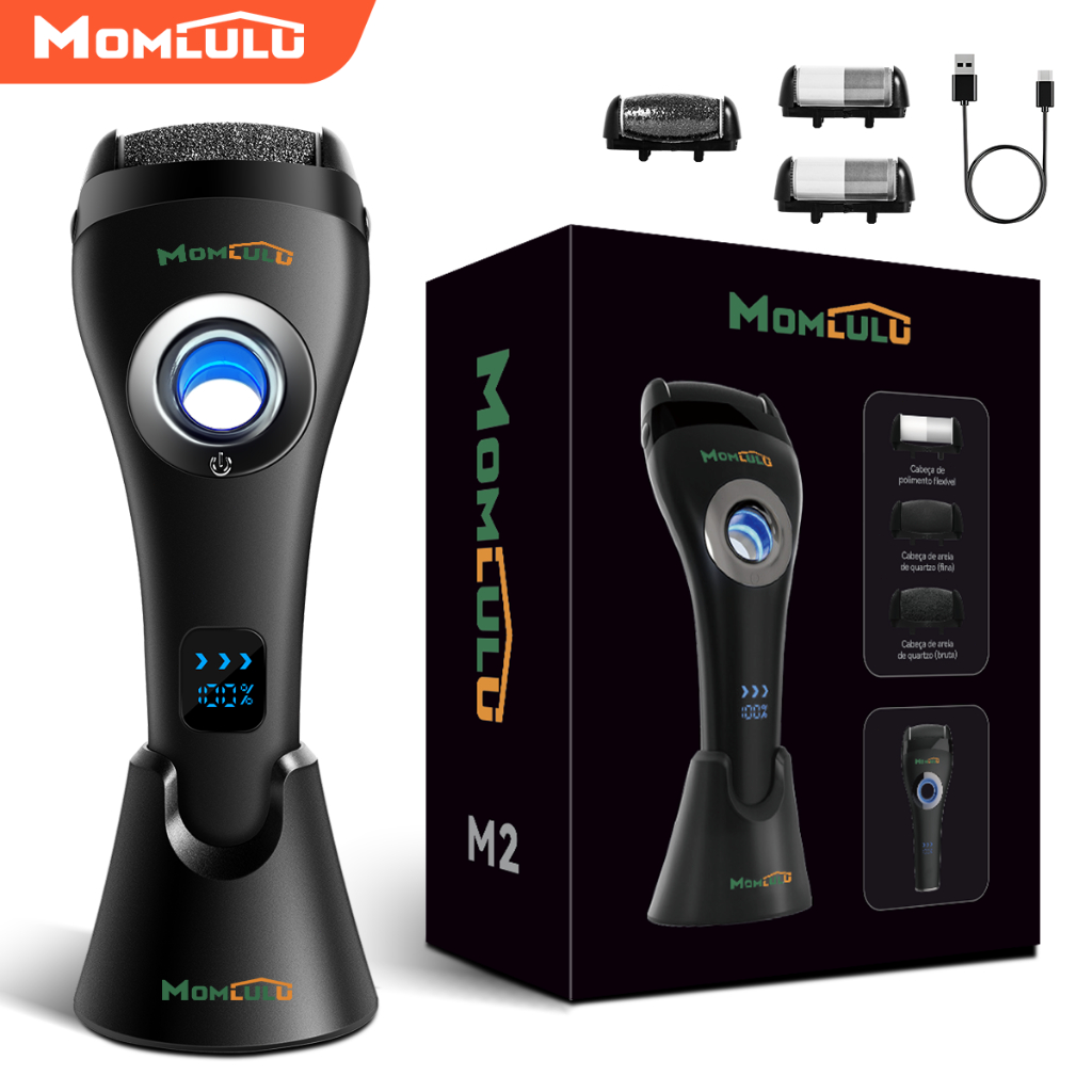 MOMLULU M2 Lixador De Pé Elétrico Esfoliador Tira Calos Pedicure Portátil Lixa Elimina Calo Adequado Pés A prova d'água