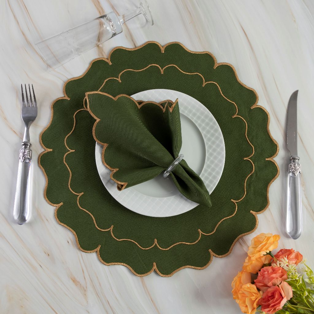 'Kit Americano 12 Peças – Sousplats + Guardanapos para 6 Lugares | Mesa Posta Elegante!