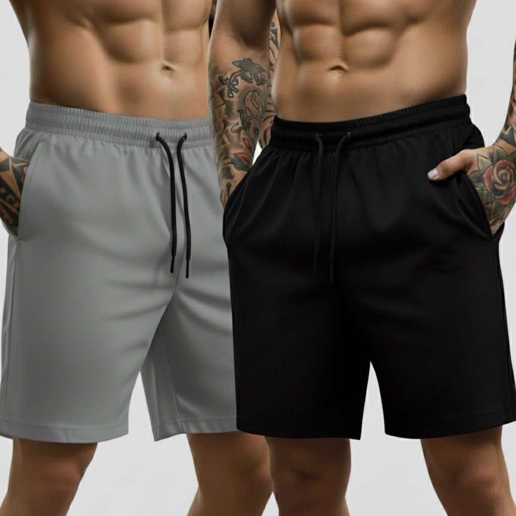 Shorts Masculinos Tactel com Bolsos Tactel Elastano Academia Treino Praia