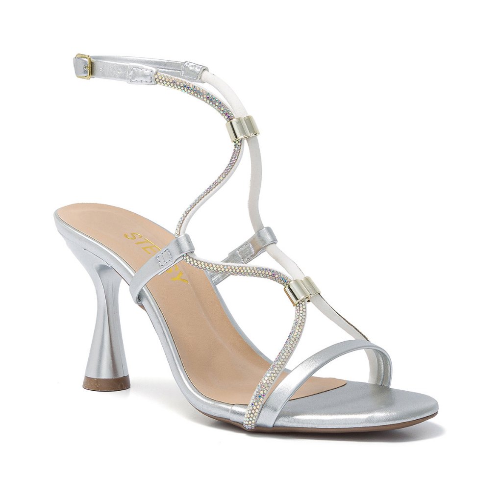 Sandália Feminina Festa Luxo Strass Brilhante Salto Alto Flare Elegante Confortável Glamour Original em Oferta na Shopee
