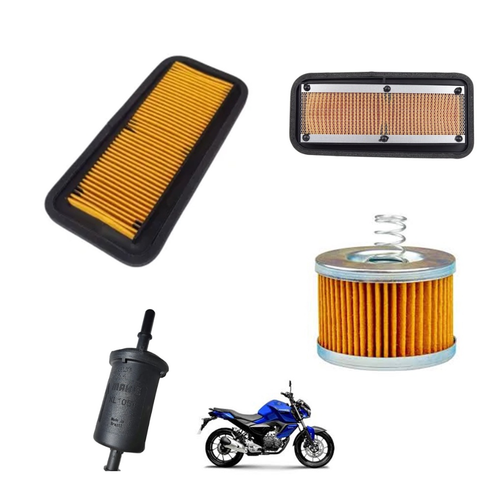 Kit Filtros FZ15 FZ 15 2023 2024 2025 AR Oleo Combustível Gasolina 3 peças