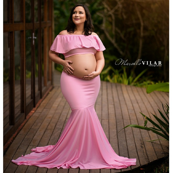 Vestido ciganinha para ensaio de gestante multiuso 2 em 1 em Oferta na Shopee