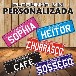 MINI PLACA personalizada para porta de quarto cantinho sala escritorio decoração parede menino menina casal em Oferta na Shopee