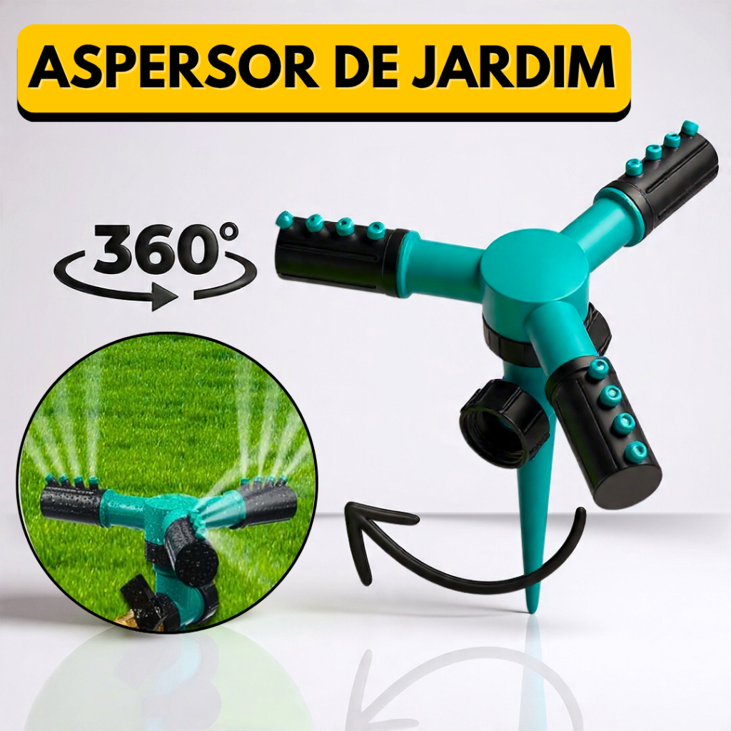 Aspersor Automatico Para Irrigação de Jardim Giratorio 360 Graus Horta Grama Irrigador Pulverizador Plantas Canteiro em Oferta na Shopee