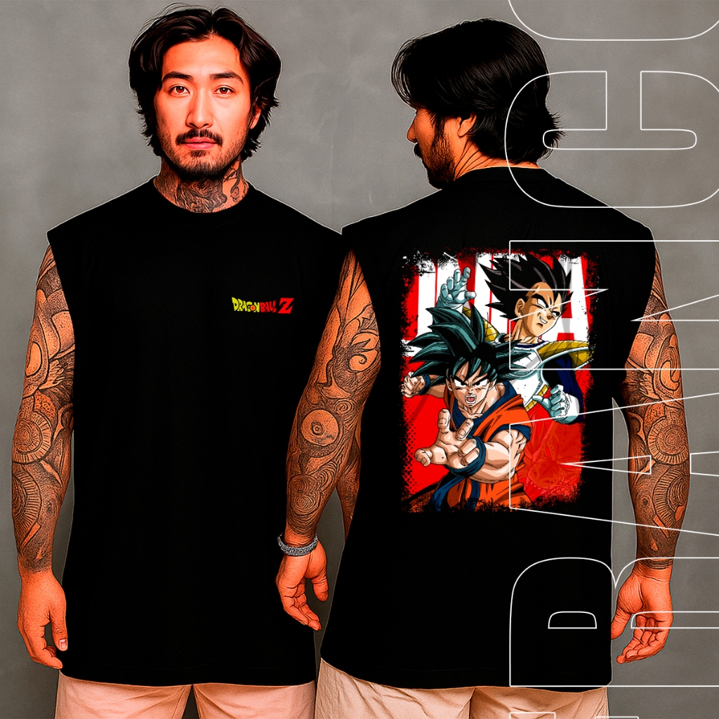 Regata Oversized Anime Camisa Dragon Ball Z Goku Unissex Algodão Streetwear Machão Academia