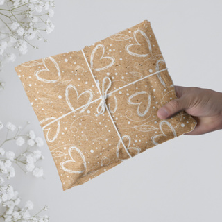 Papel Seda Estampado Coração Novus Kraft Branco - 50 unid em Oferta na Shopee