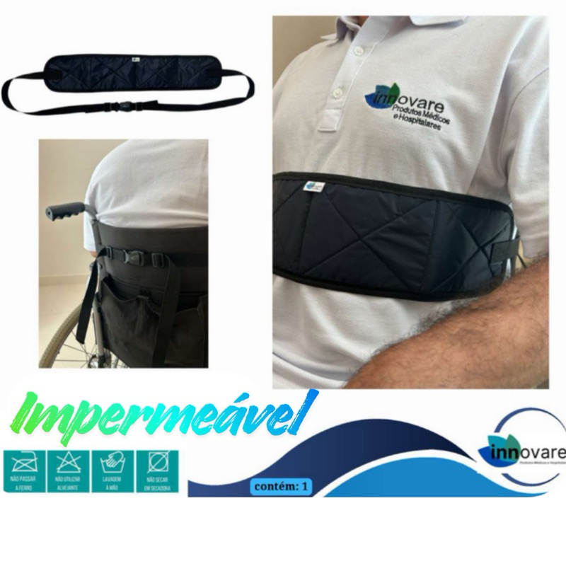 Cinto de segurança impermeável restritor para contenção de pacientes em cadeira de rodas banho faixa idosos cadeirante.