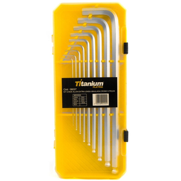 Jogo de Chave Allen Extra Longa Abaulada 9 Peças Cromado – Titanium Platina em Oferta na Shopee