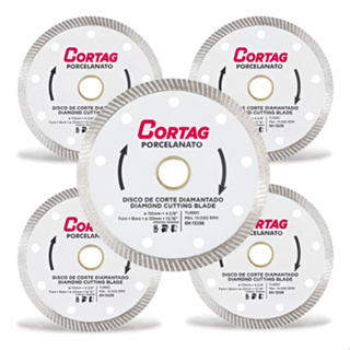 Kit 5 Disco Porcelanato 110x20mm Corte Diamantado Fino Turbo 4.3/8" em Oferta na Shopee