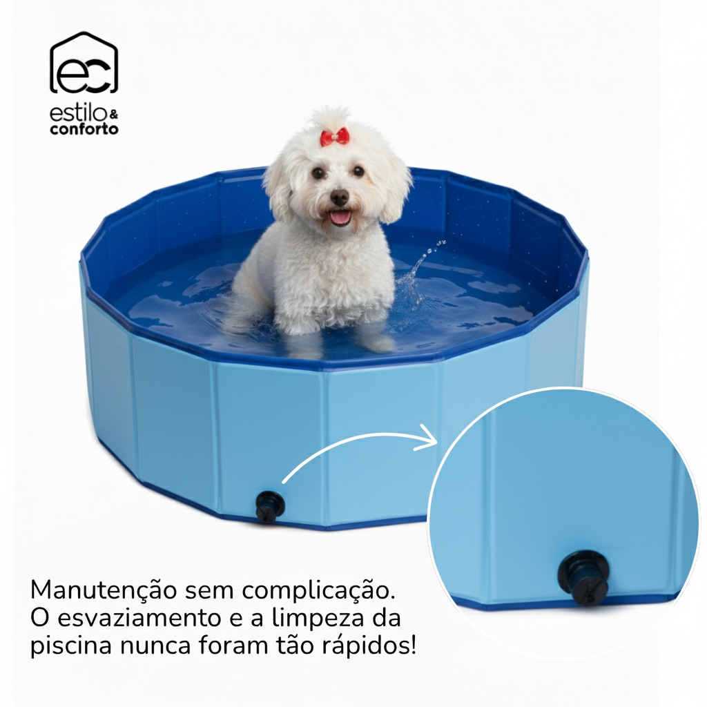 Piscina Para Cachorro, Gato, Pets Tamanho 80Cm X 20Cm - Ideal para os dias Quentes - Azu l- Meu Pet · foto 2