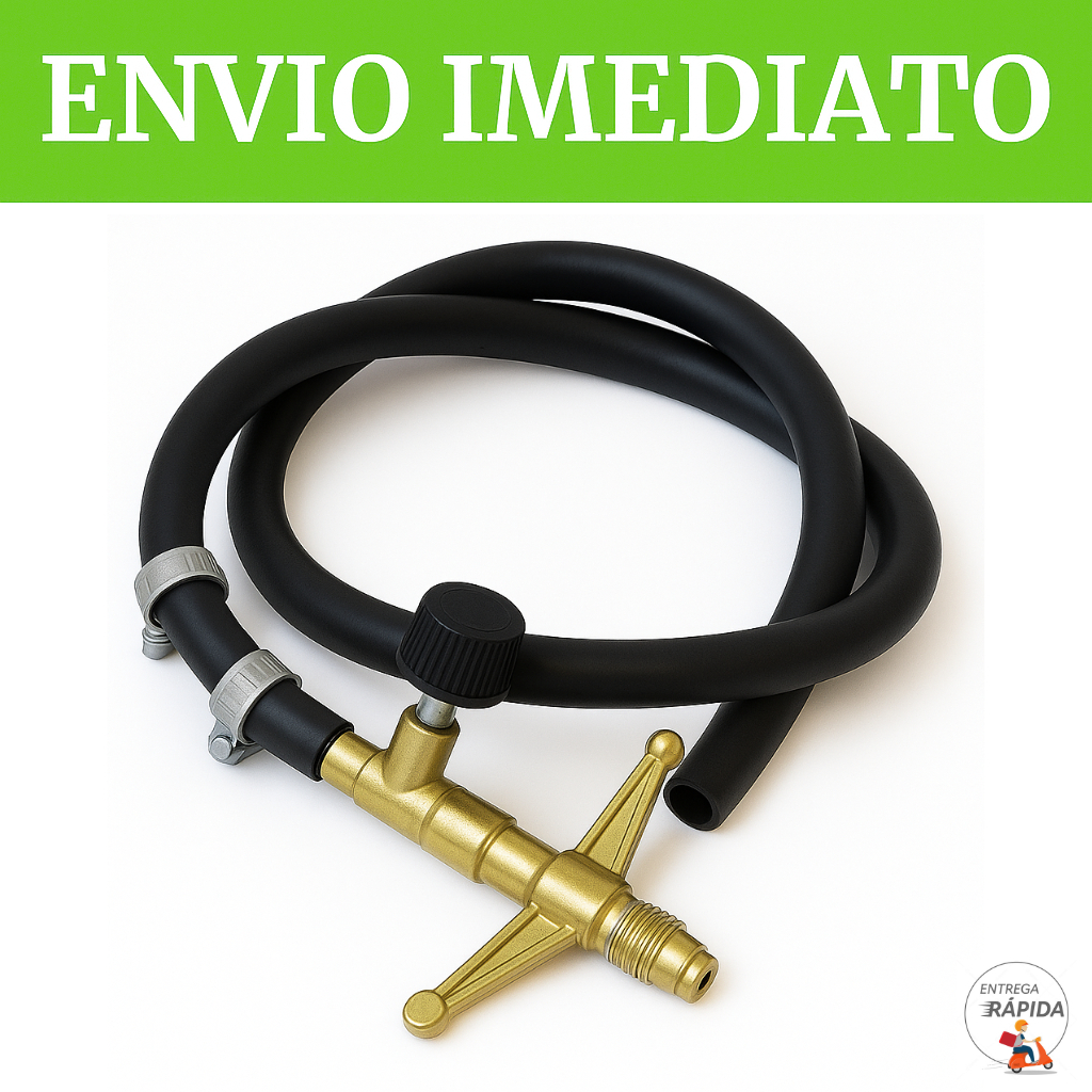 REGISTRO DE GÁS ALTA PRESSÃO COMPLETO COM MANGUEIRA - FOGÃO INDUSTRIAL em Oferta na Shopee