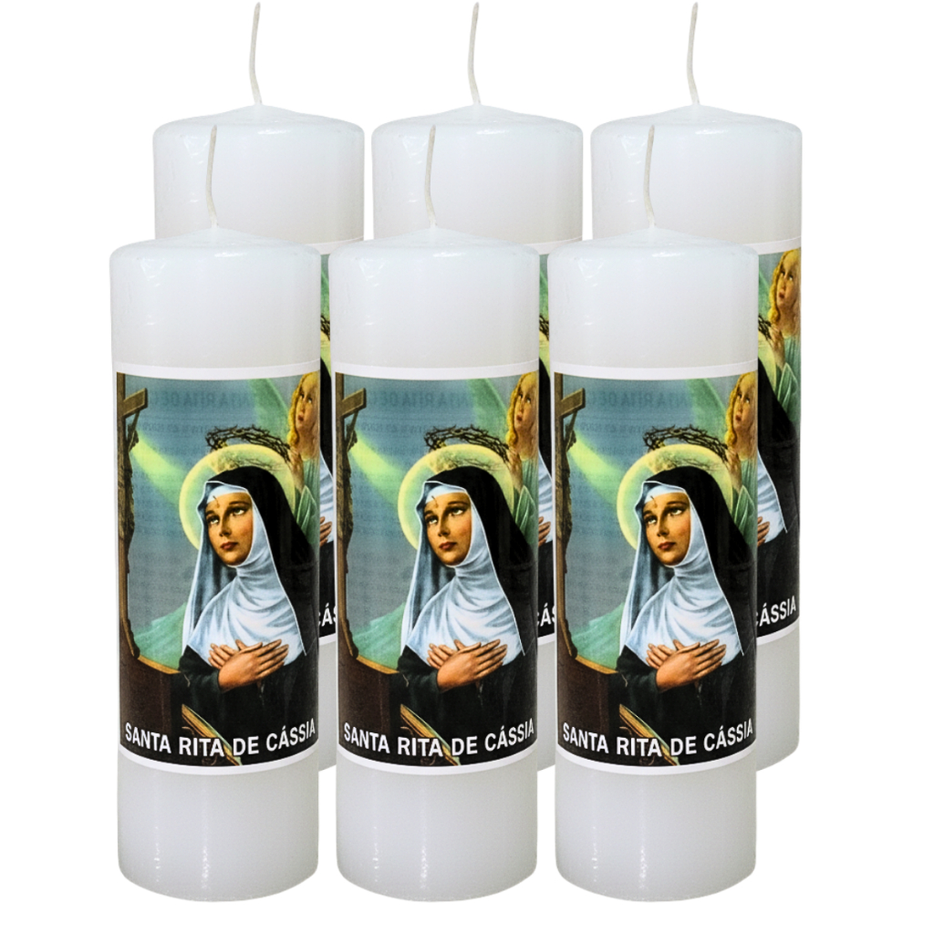 6 Velas Santa Rita de Cassia 7 Dias Votiva Caixa 260g Parafina Pura Santa Catolica em Oferta na Shopee
