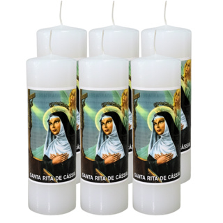 6 Velas Santa Rita de Cassia 7 Dias Votiva Caixa 260g Parafina Pura Santa Catolica em Oferta na Shopee