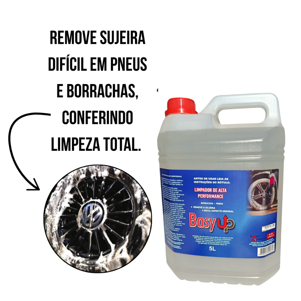Limpador Automotivo 5L Líquido De Alta Performance Pneus Borrachas Limpeza Profunda