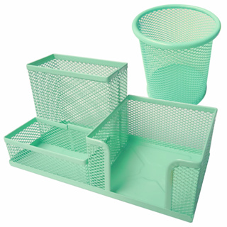 Kit De Mesa Porta Caneta Lápis Treco Redondo Verde Organizador Escritório em Oferta na Shopee