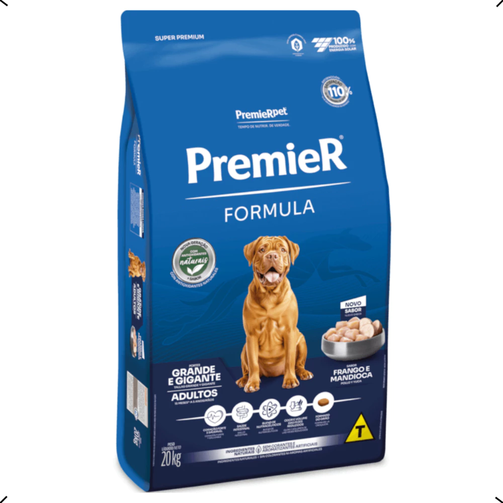 RAÇÃO PREMIER FORMULA ADULTO RAÇA GRANDE FRANGO 20KG