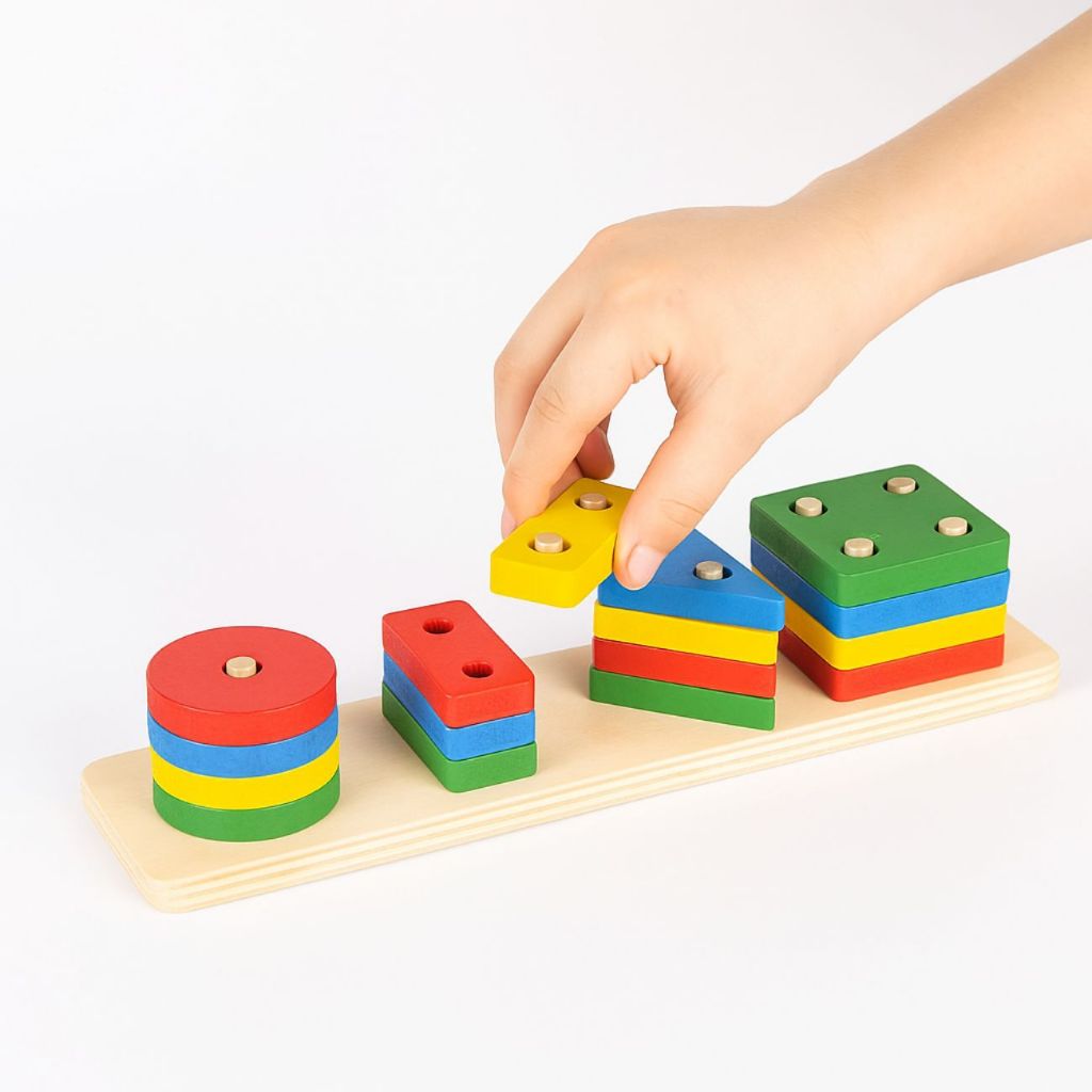 Brinquedo Educativo Formas Geométricas em Madeira Pedagógico Infantil em Oferta na Shopee
