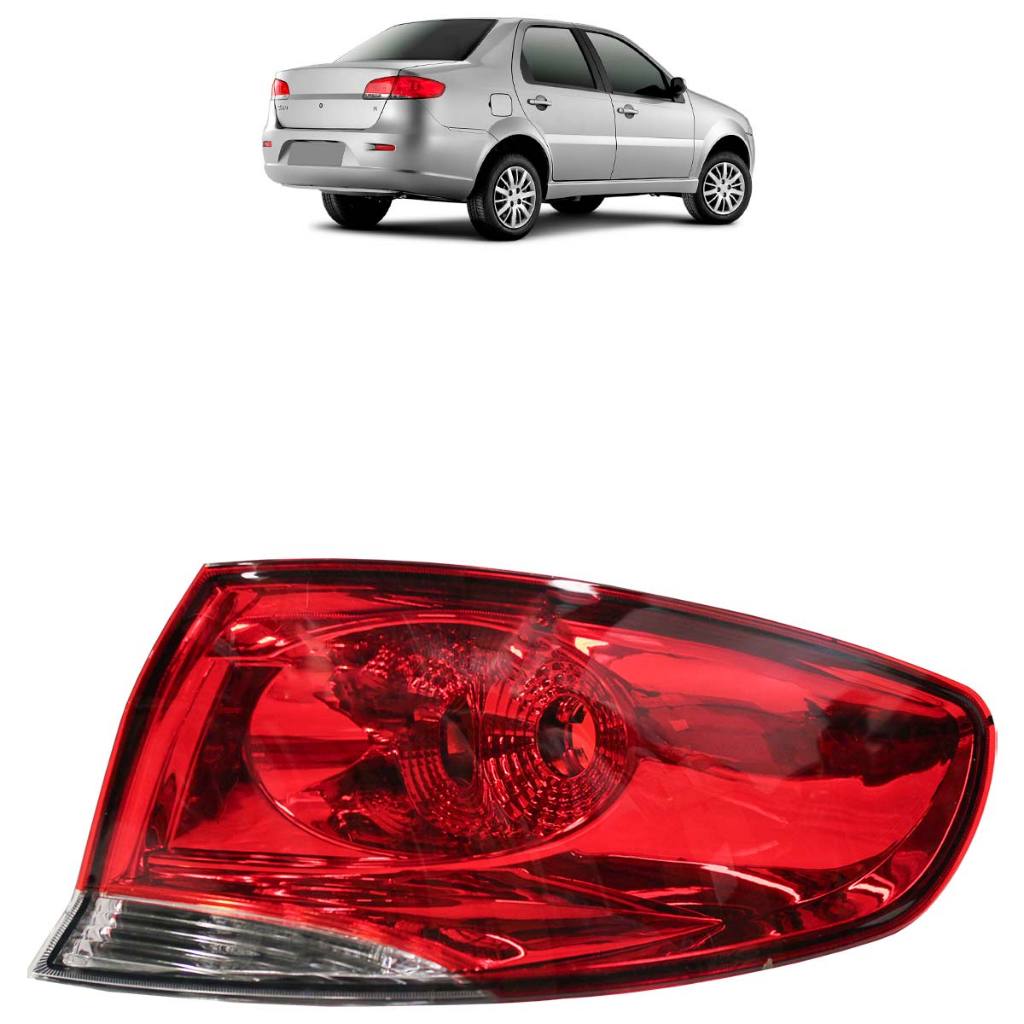 Lanterna Traseira Siena G4 2008 2009 2010 2011 Bicolor Canto Lente Lisa Acrilico em Oferta na Shopee